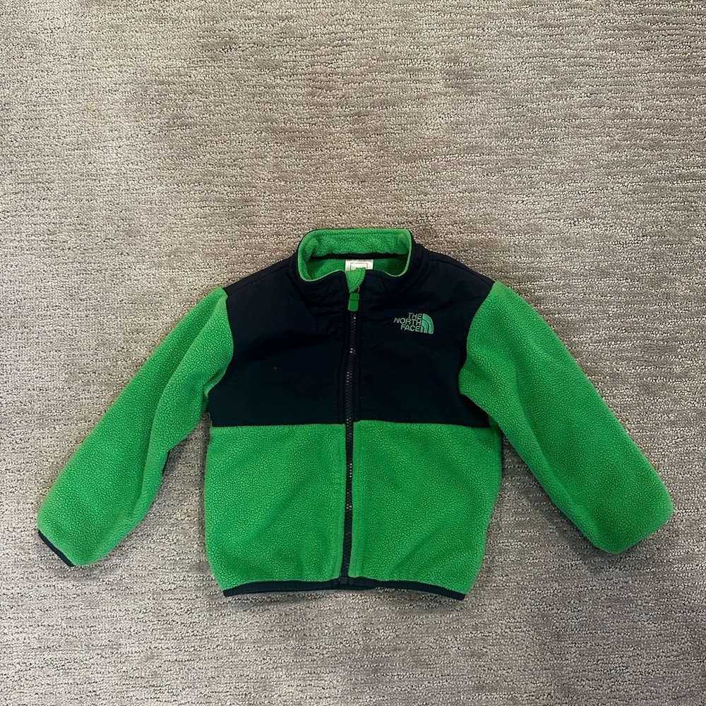 The North Face Green & Navy Fleece Zip Jacket